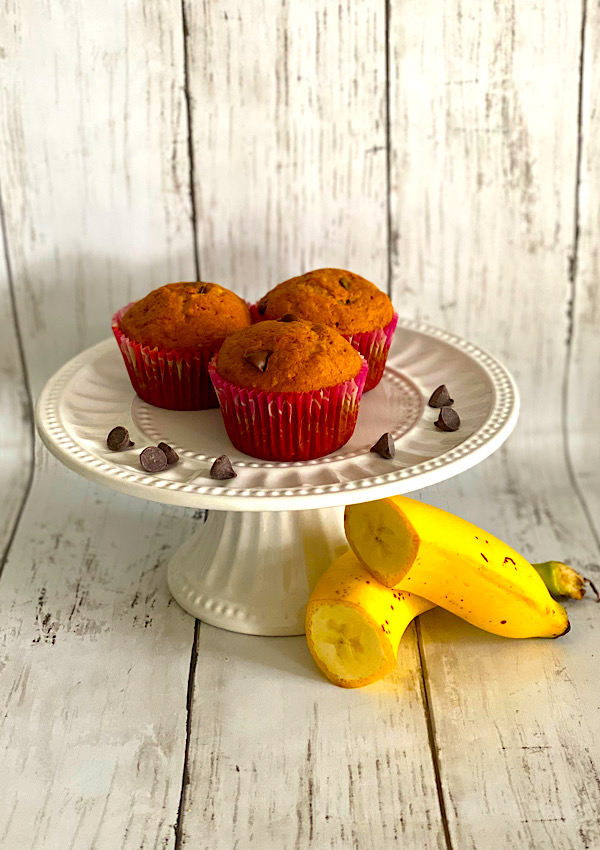 Grandma's Banana Muffins with Chocolate Chips