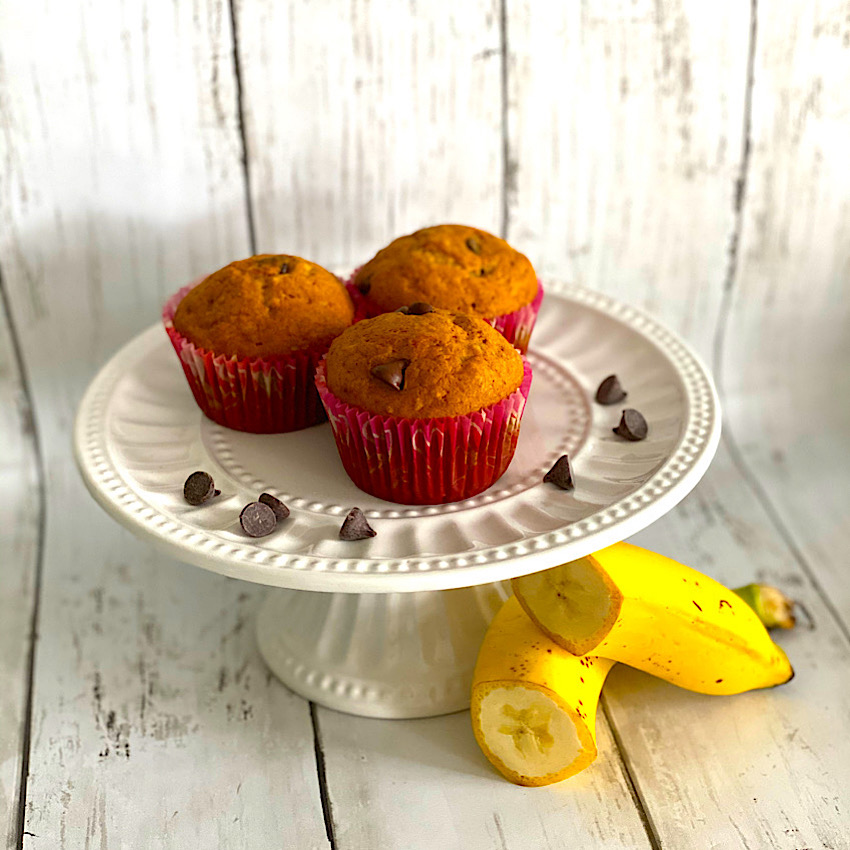 Grandma's Banana Muffins with Chocolate Chips