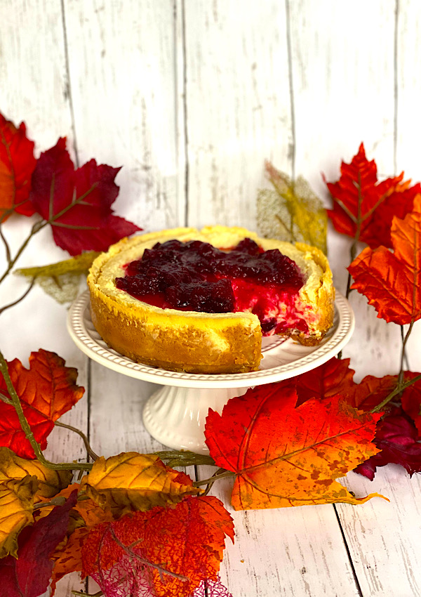 Instant Pot Lemon Cranberry Cheesecake