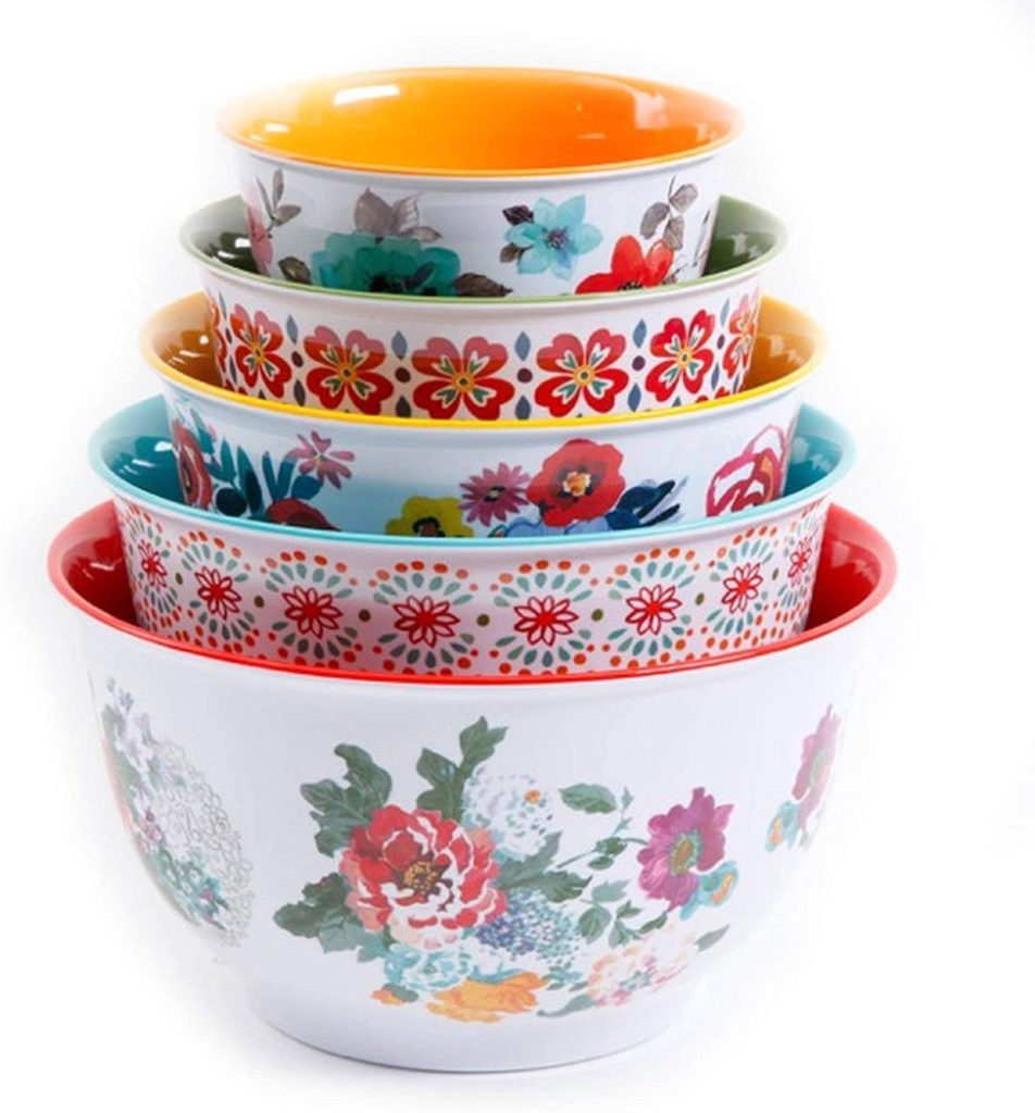 Floral nesting bowls with lids
