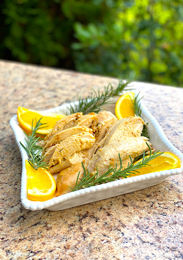 sliced turkey breast on a plate