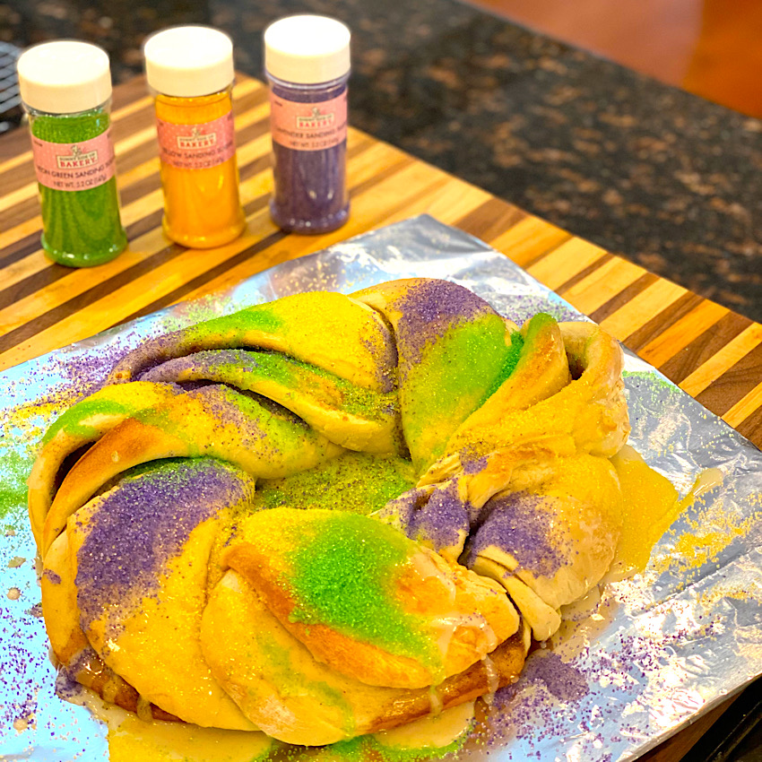 King Cake on a cake board