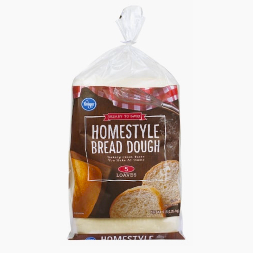 Frozen bread dough in a bag. 5 loaves