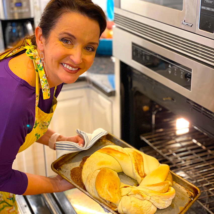 King Cake fresh from the oven. Not iced yet.