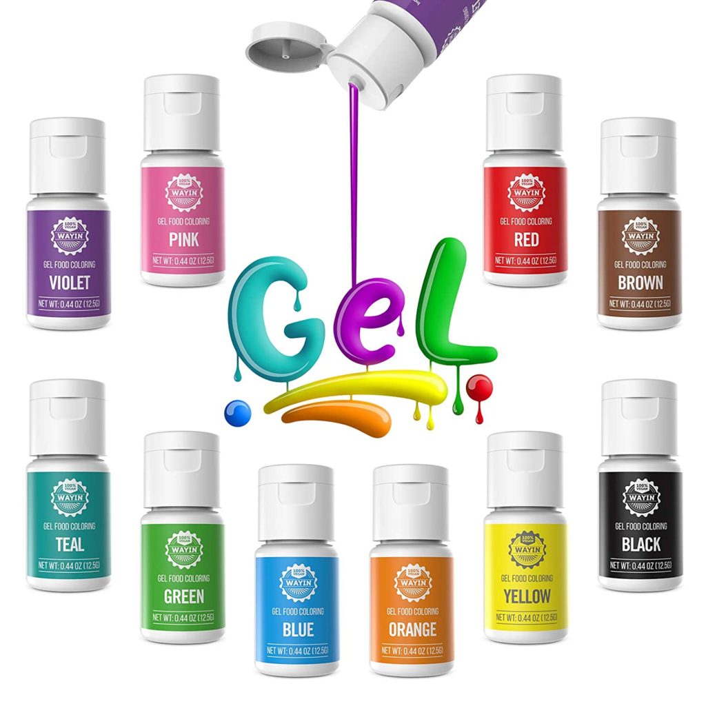 Gel food colors perfect for your Easter Alomond Cake with Almond Buttercream Icing