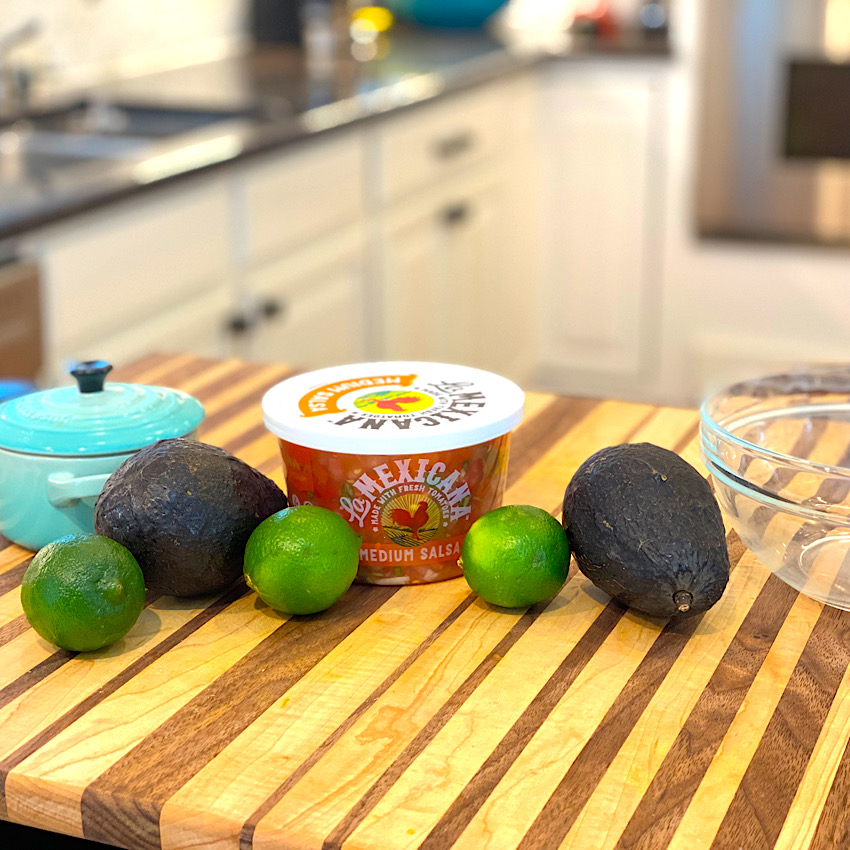 Ingredients for Avocado Salsa.