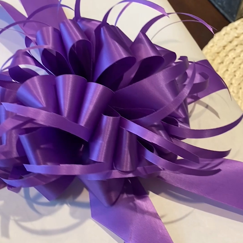 Closeup of the finished bow