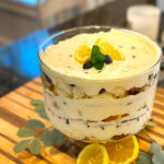 Blueberry Trifle with Lemon Whipped Cream ready to serve