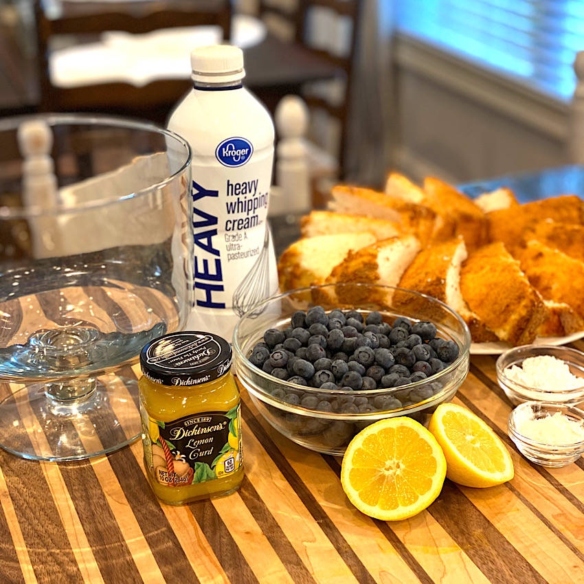 Ingredients for Blueberry Trifle with Lemon Whipped Cream