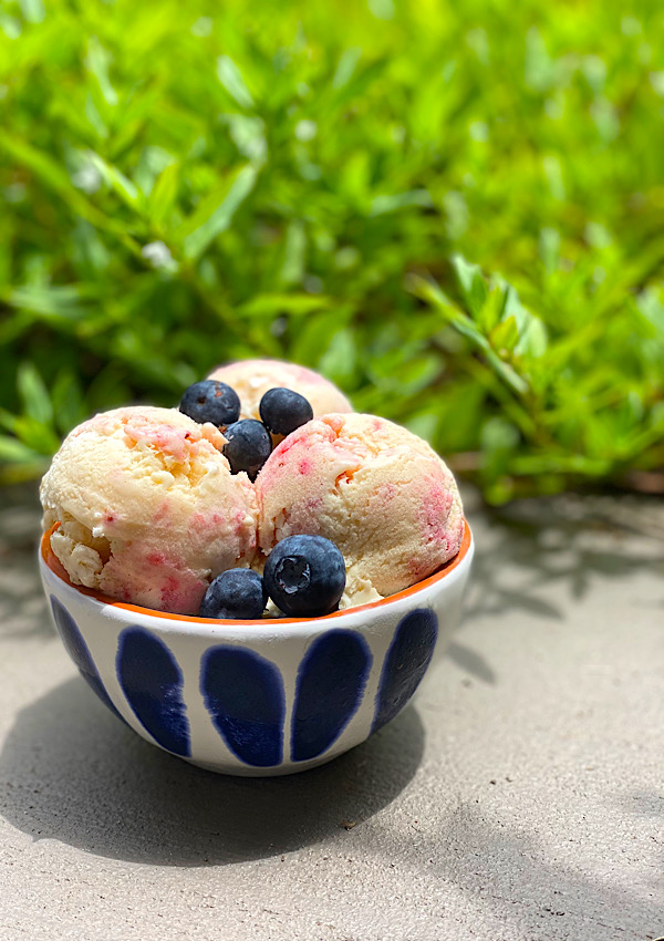 Homemade Strawberry Gelato ready to eat