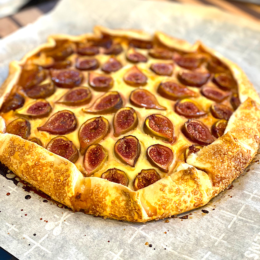 Fig and Goat Cheese Tart fresh from the oven.
