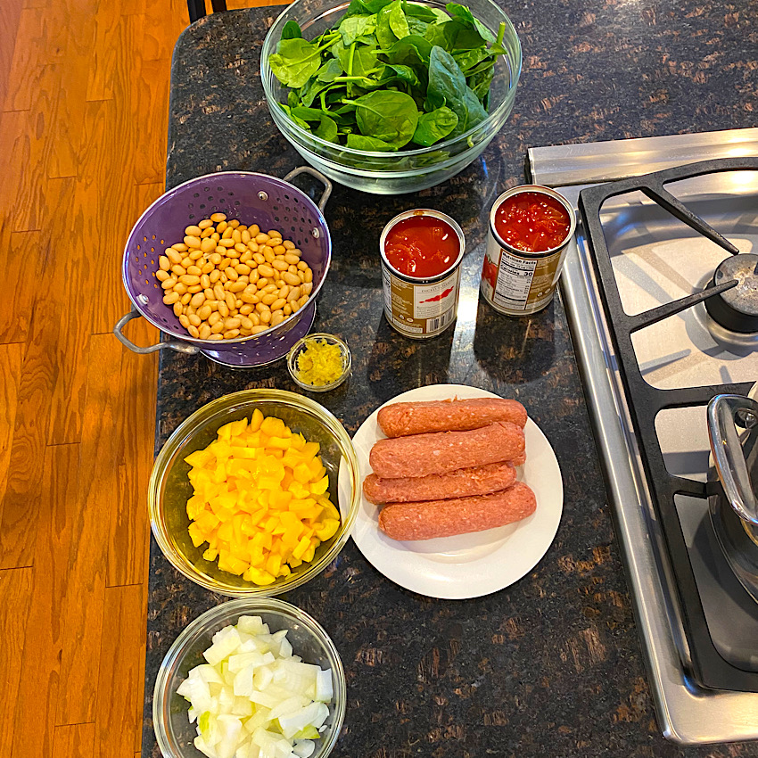 Lots of colorful ingredients. 