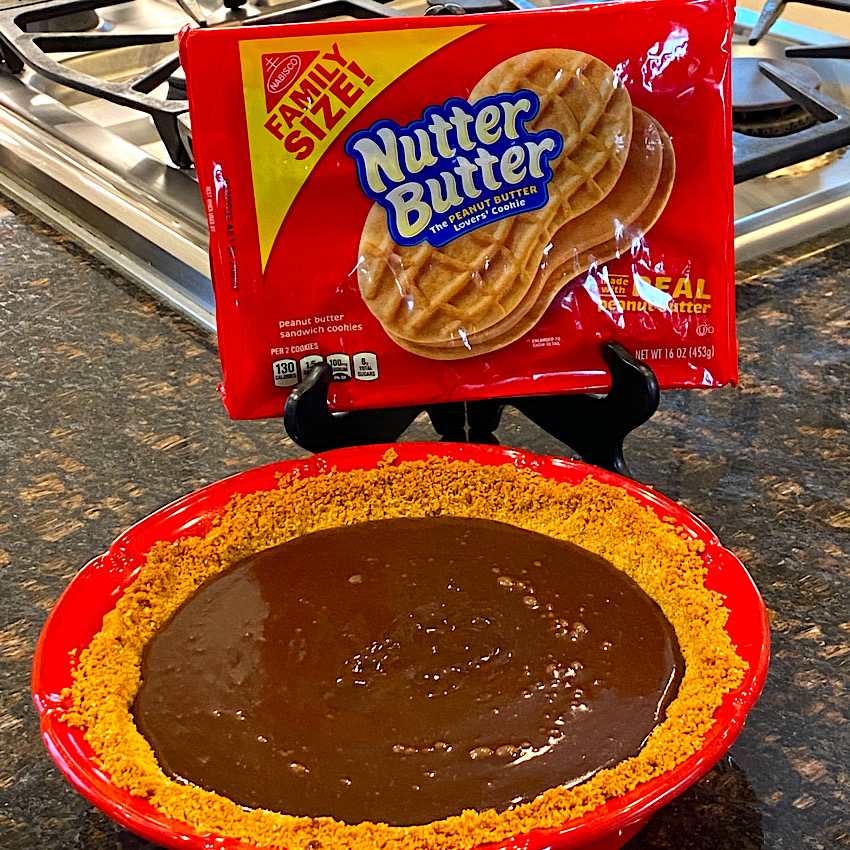Nutter Butter Chocolate Pie just filled with pie filling