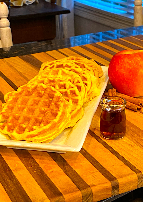 Apple Cinnamon Cake Mix Waffles