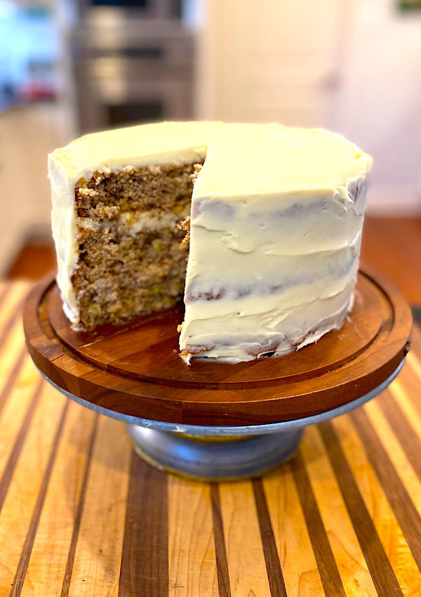 Old-Fashioned Hummingbird Cake after being cut