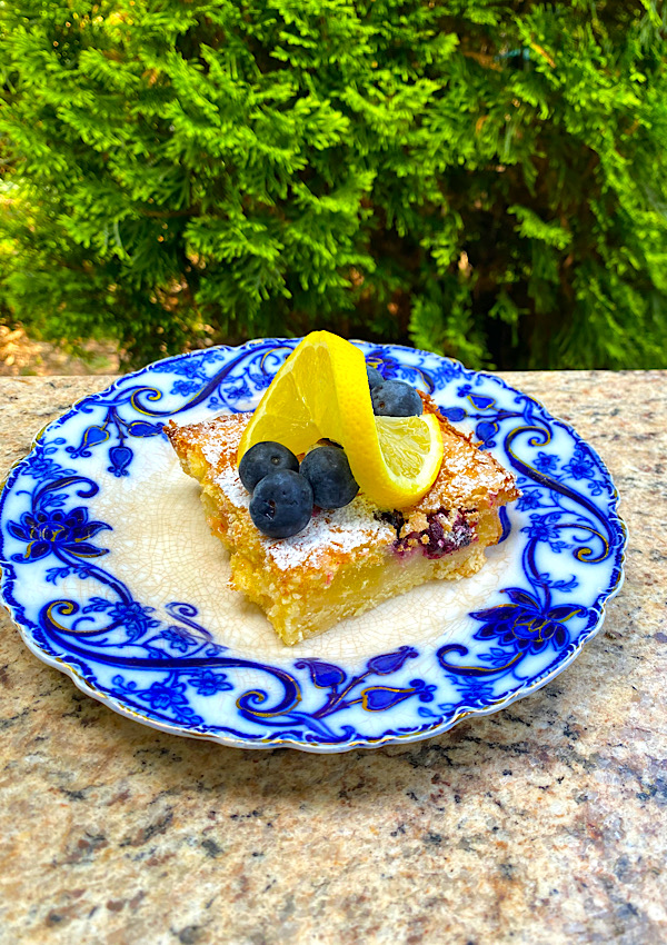 Beautiful Lemon Blueberry Bar fresh from the oven!