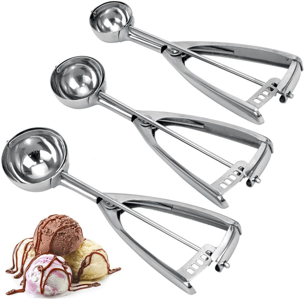 Set of three cookie scoops from Amazon.
